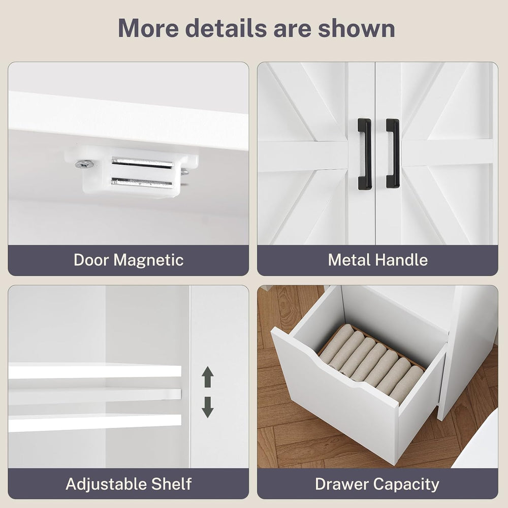Over the Toilet Storage Cabinet with 2 Removable Drawers, Above Toilet Storag...