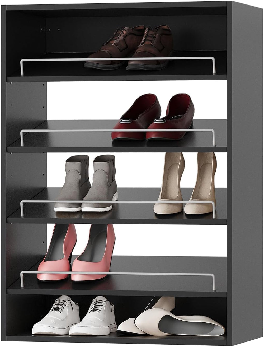 Shoe Shelf Short Tower Closet Unit, Modular Wood Closet System Organizer with...