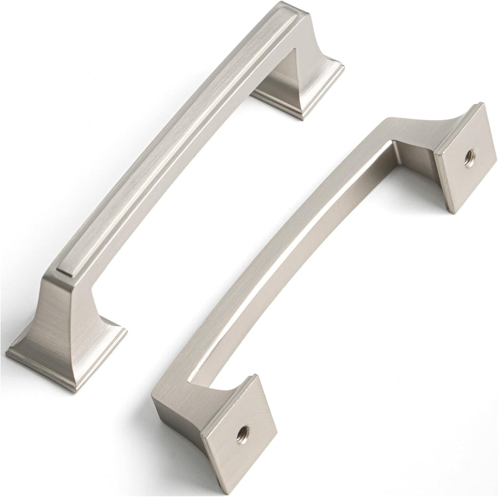 Liron Hardware 10 Pack Brushed Nickel 96mm Cabinet Handles for Kitchen