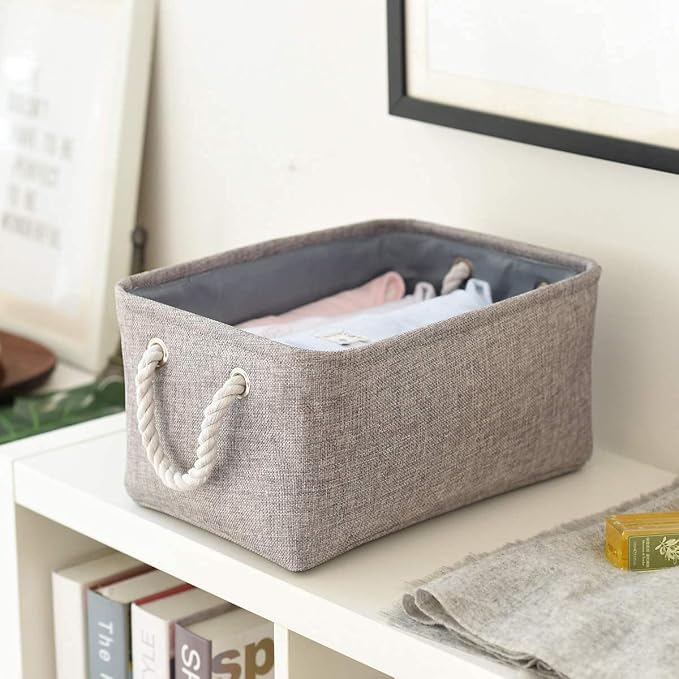 Storage Basket Fabric Sturdy Canvas Storage Bins Organizer