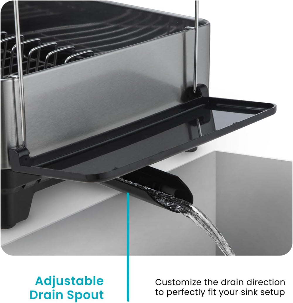 Home Zone Living Dish Drying Rack for Kitchen Counter with 2-Tiers