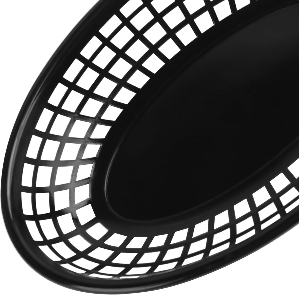 90 Pcs 9 x 5.7 Inch Reusable Oval Fast Food Baskets, Sturdy Plastic Serving B...