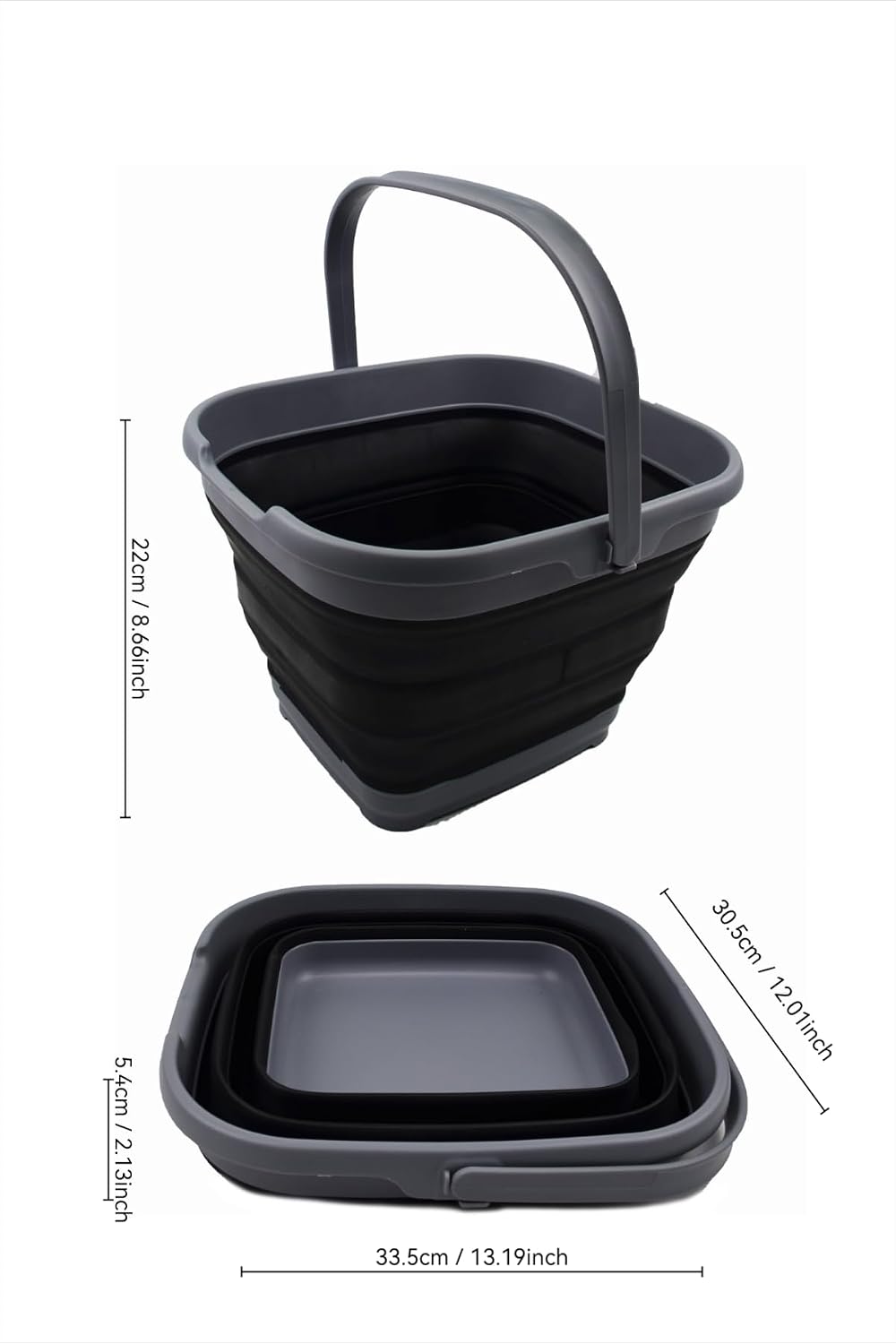 SAMMART 10L (2.6 Gallon) Set of 2 Collapsible Rectangular Handy Basket/Bucket...