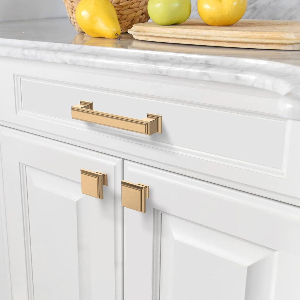 Amerdeco 10 Pack Champagne Bronze Cabinet Pulls 3-3/4 Inch(96mm) Hole Center ...