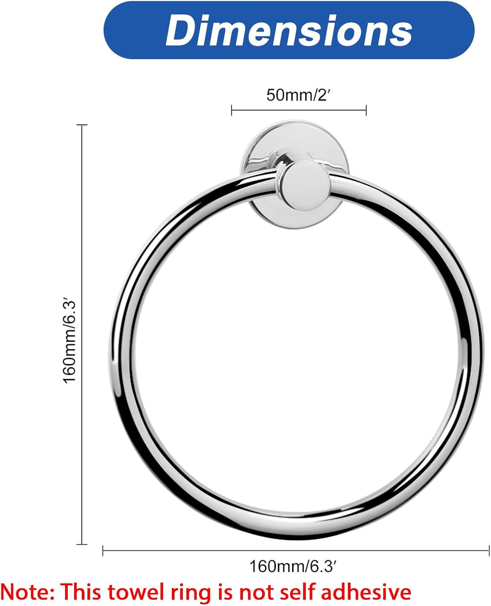NearMoon Bath Towel Ring, Bathroom Hardware Accessories-Thicken Stainless Ste...