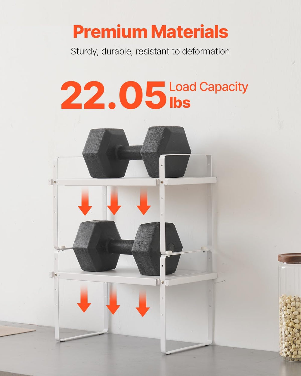 VEVOR Adjustable Kitchen Cabinet Shelf Organizer, 2 Tier Cabinet Shelf