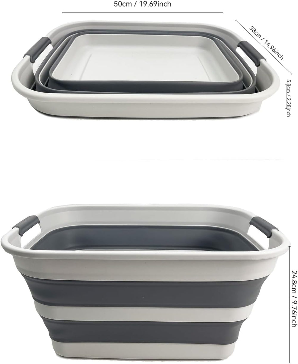 SMMART Collapsible Plastic Laundry Basket with Handle/Foldable Pop Up Storage...