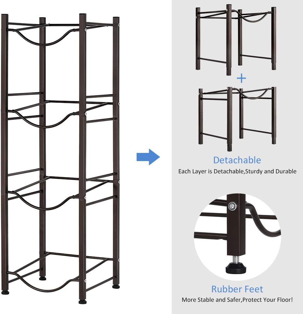 5 Gallon Water Bottle Holder Water Jug Rack Water Bottle Storage 4-Tier Water...