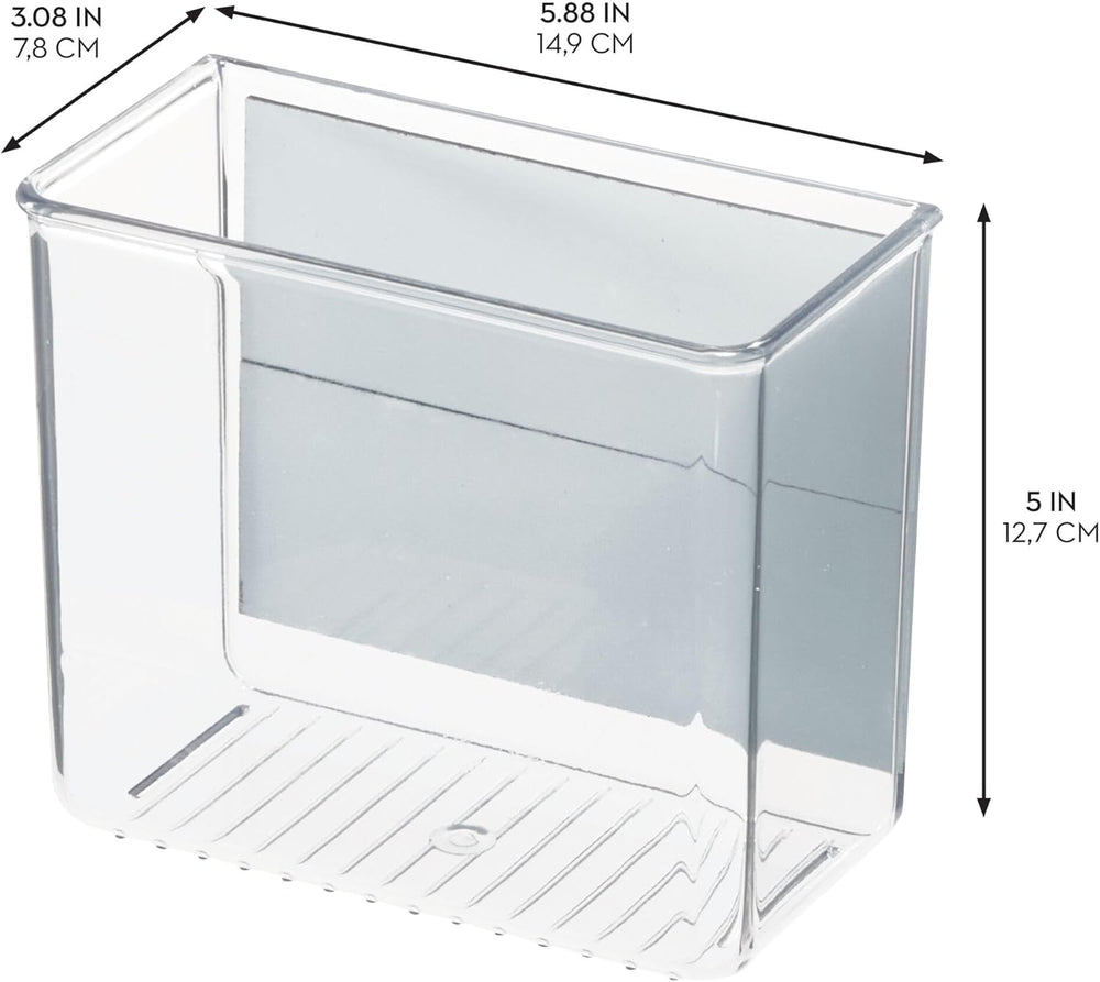 iDesign Magnetic Small Clear Plastic Organizer Bins, 4-Pack