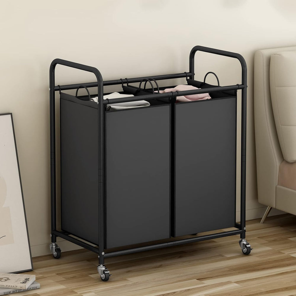 SUOERNUO Laundry Hamper with Lockable Wheels and 2 Removable Bags