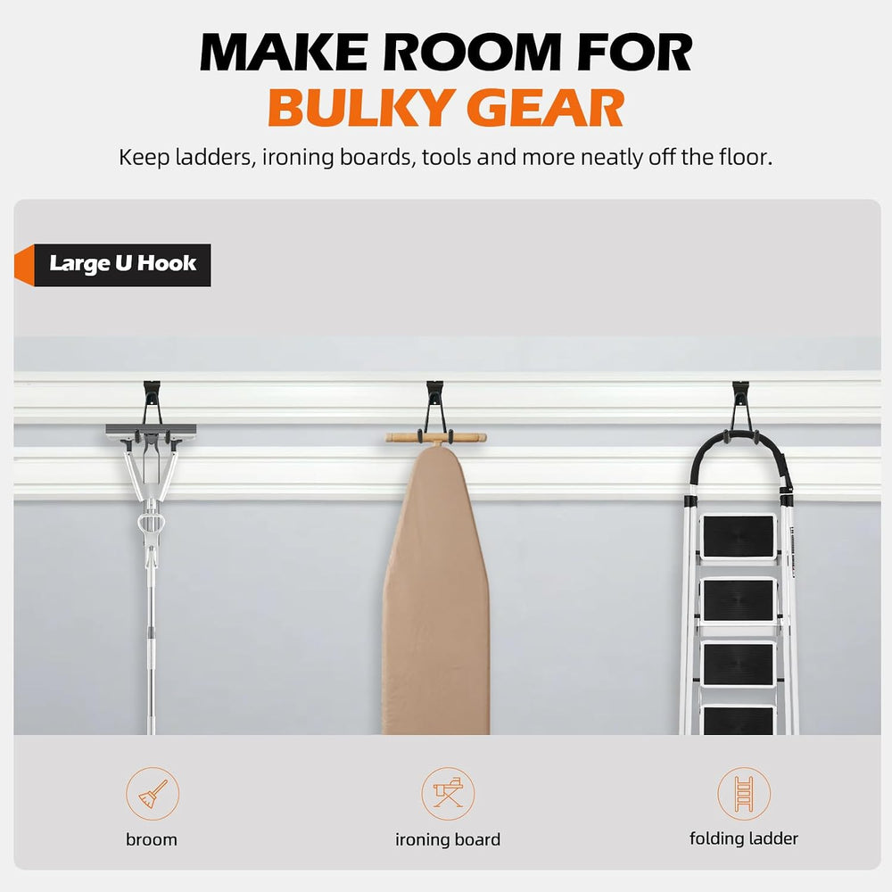 Large U Hooks Compatible with Gladiator GearTrack & GearWall, 6-Pack Gara...