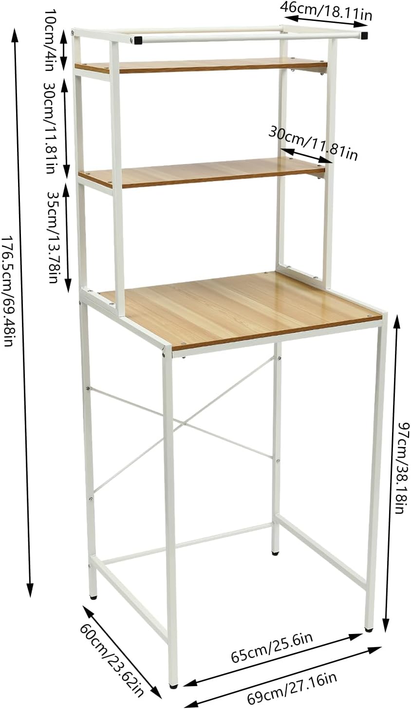 3 Tier Over Washer and Dryer Storage Rack, Height Adjustable Laundry Room She...