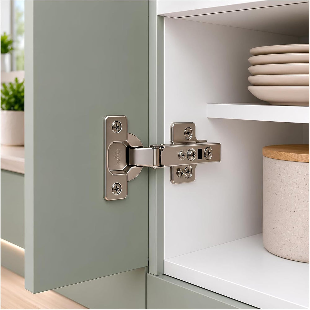 Berta, 100-Pack Full Overlay 110° Soft-Close Frameless Cabinet Hinges