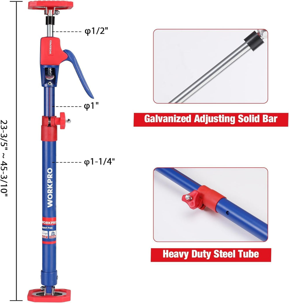 WORKPRO Cabinet Jacks, 23-5/8" to 45-1/4" Adjustable Support Pole, ...