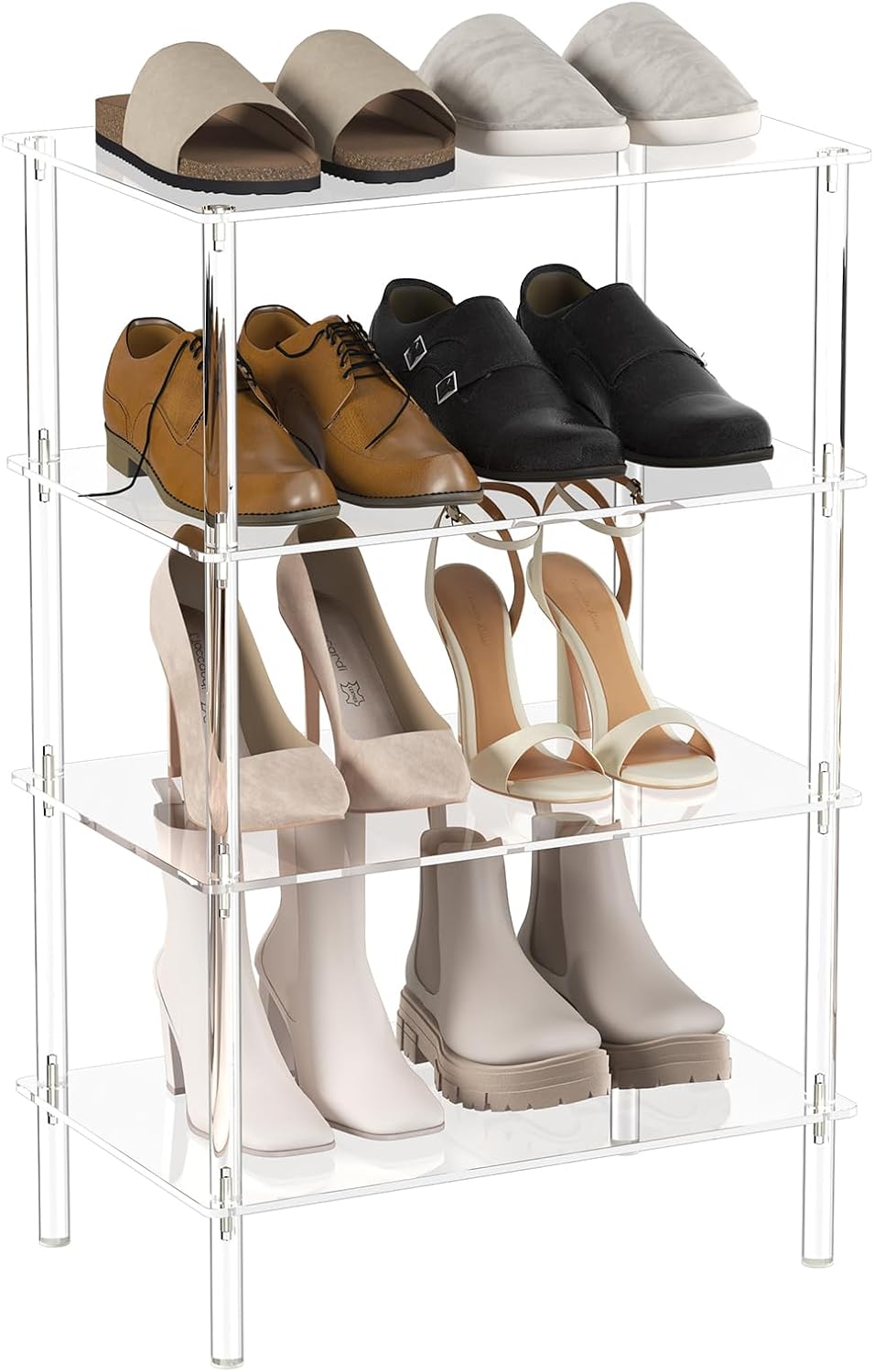 Aquiver Acrylic Small Shoe Rack - 18.1'' L x 11.8'' W x 28.5&...