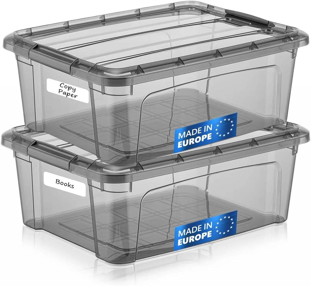 Tribello 12.5 Quart Storage Bins with Lids, Plastic Storage Containers with L...