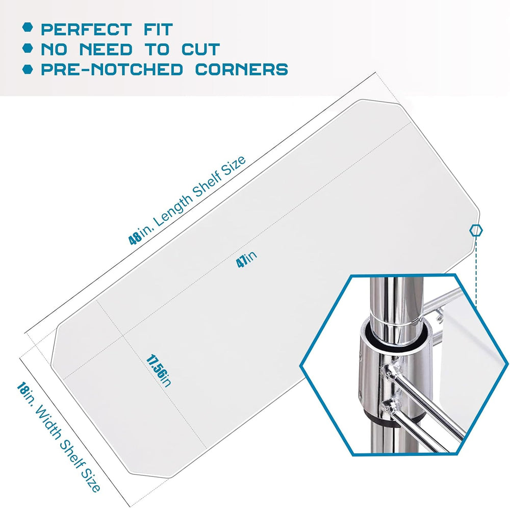 BRIAN & DANY Wire Shelf Liner Set of 10, 18" X 48", Transparent