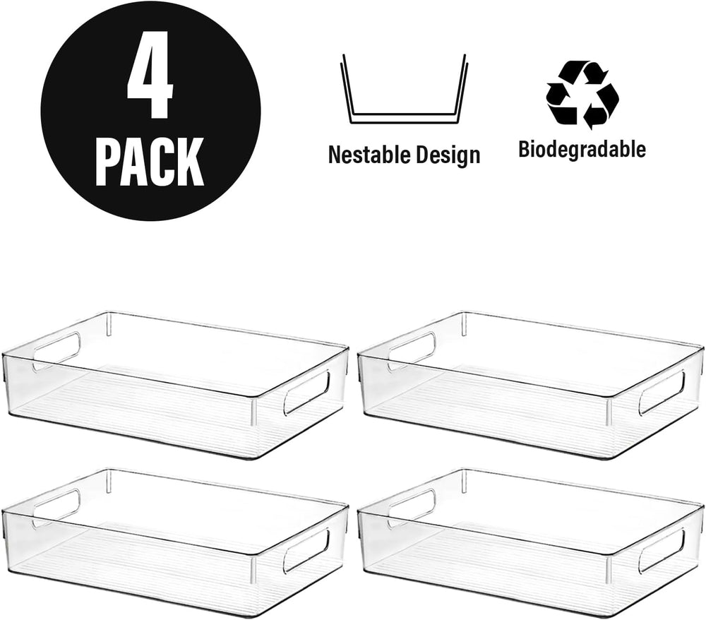 Clear Plastic Storage Bins, Pantry Organizers and Storage, Kitchen Organizati...