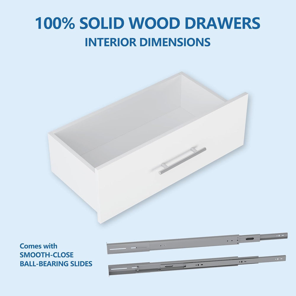 4 Drawer Short Tower Closet Unit, Modular Closet System, Wood Closet System O...