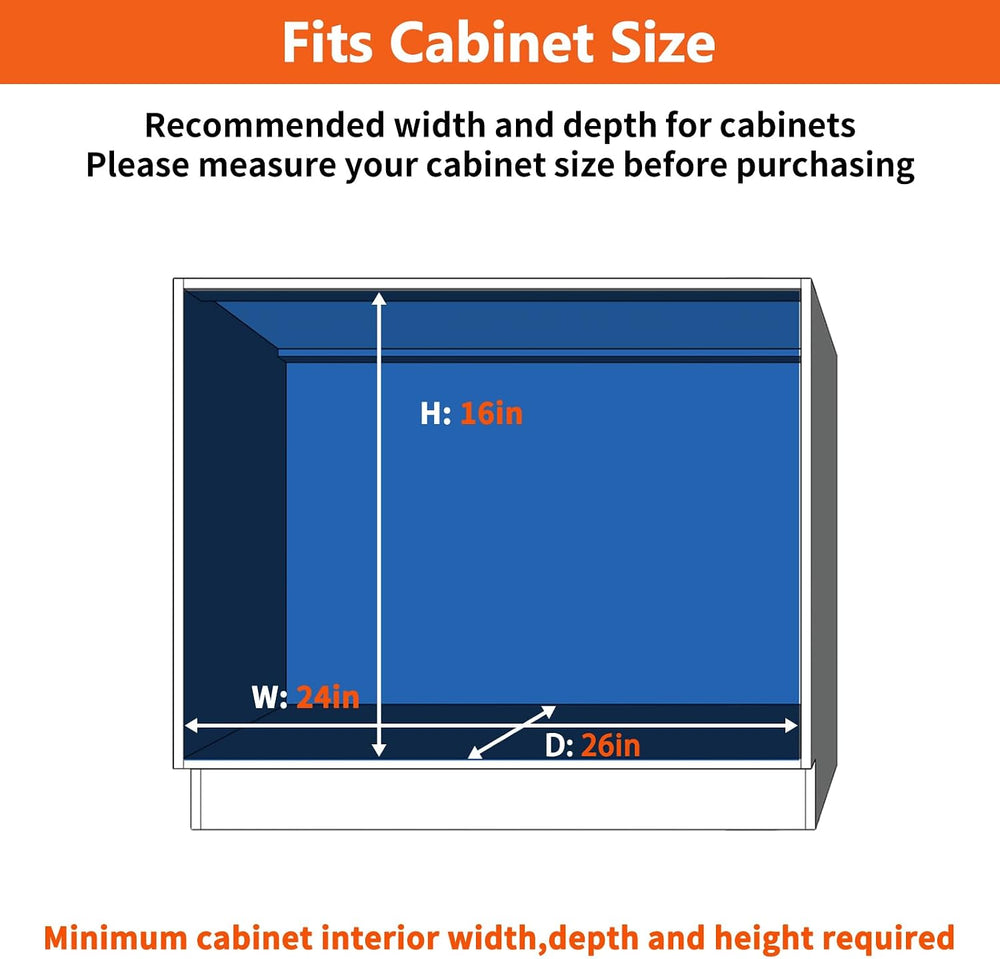 ROOMTEC Individual Pull Out Cabinet Organizer (25½"W x 21½"D), 2 Ti...