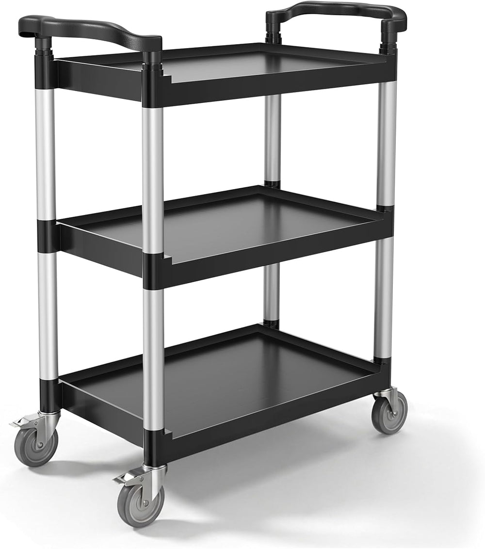 VEVOR Utility Cart, 300 lbs Load Capacity, 3-Tier Utility Plastic Cart with 3...