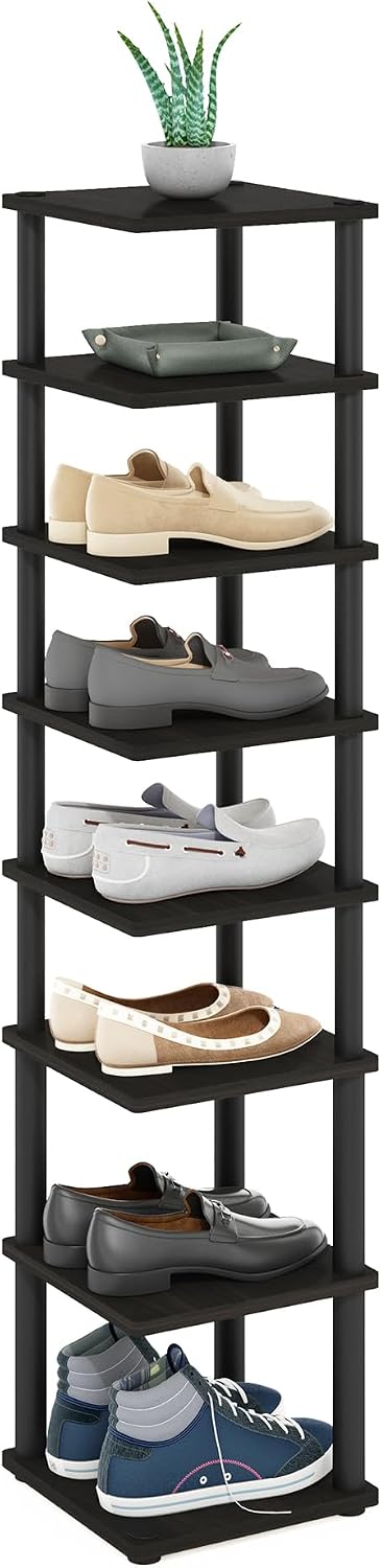 8-Tier Shoe Organizer, Shoe Rack with Vertical Space Saving Shoe Tower, Free ...