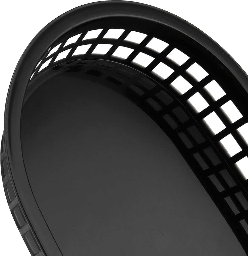 MANCHAP 50 Pack 10.6 x 7 Inches Plastic Fast Food Serving Baskets, Oval Plast...