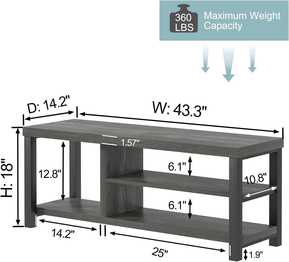 EXCEFUR Industrial Entryway Bench, Rustic Indoor Shoe Boot Storage Bench Seat...