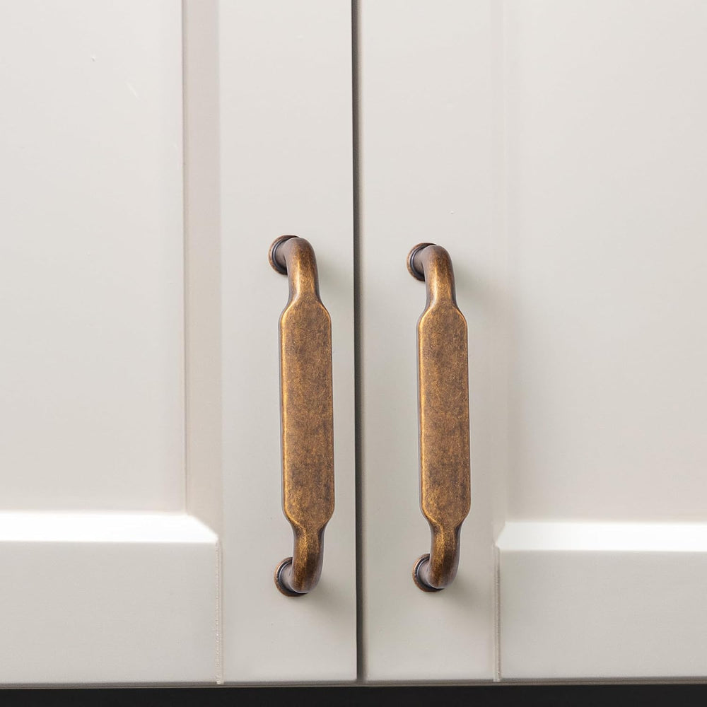Goo-Ki 6 Pack Antique Brass Cabinet Pulls Zinc Alloy Drawer Pulls, 3 Inch Hol...