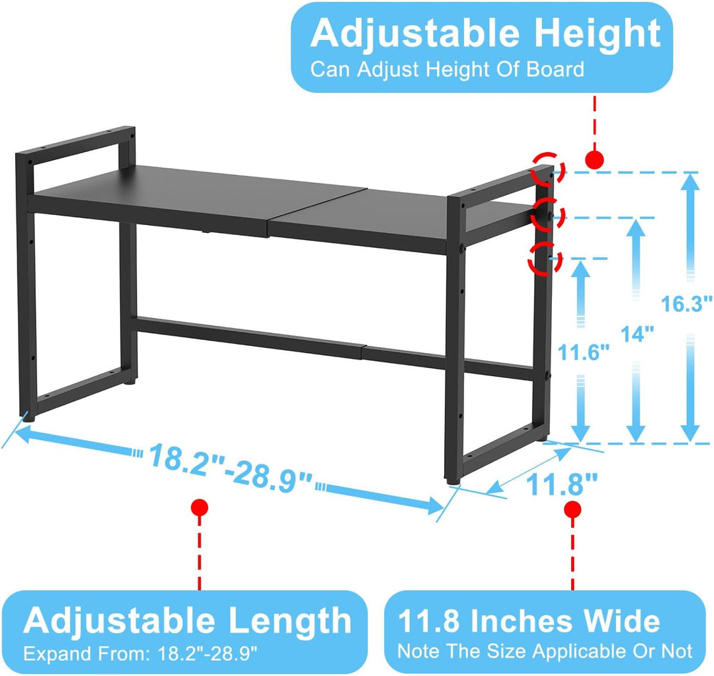 Expandable Metal Storage Shelves, 110LBS Heavy Duty Shelving Units and Storag...