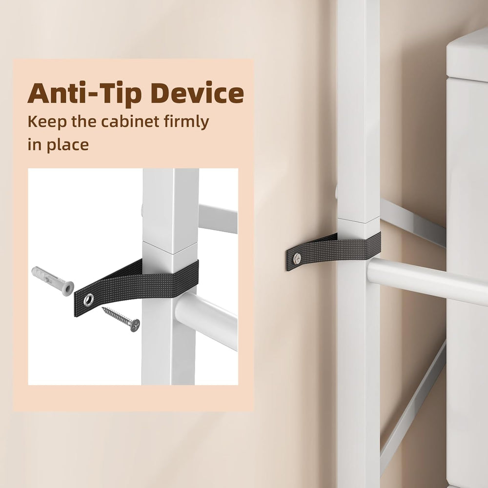 Kalrin Over The Toilet Storage Cabinet with Fluted Wave Doors and Adjustable ...
