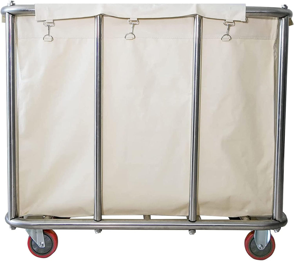 11.35 Bushel Large Commercial Rolling Laundry Cart with 4 Inch Wheels