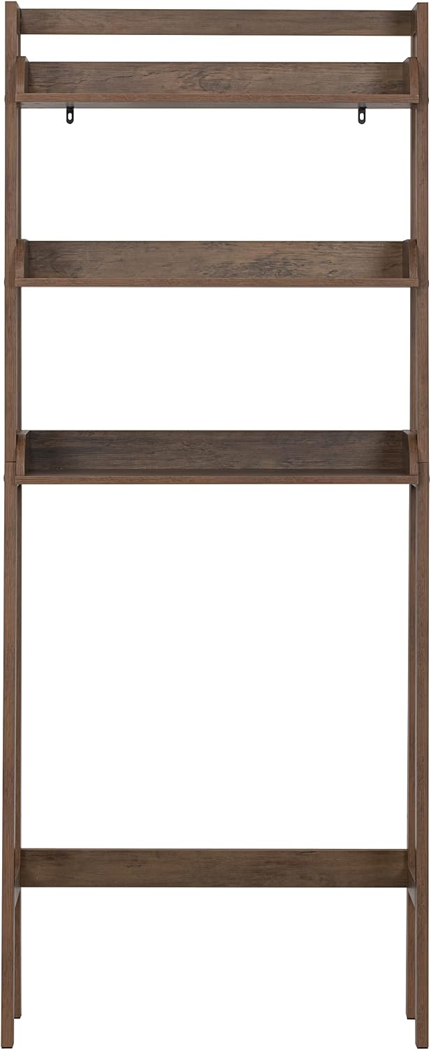 UTEX Over Toilet Bathroom Organizer, 3-Tier Storage Shelf Rack, Wood Grain