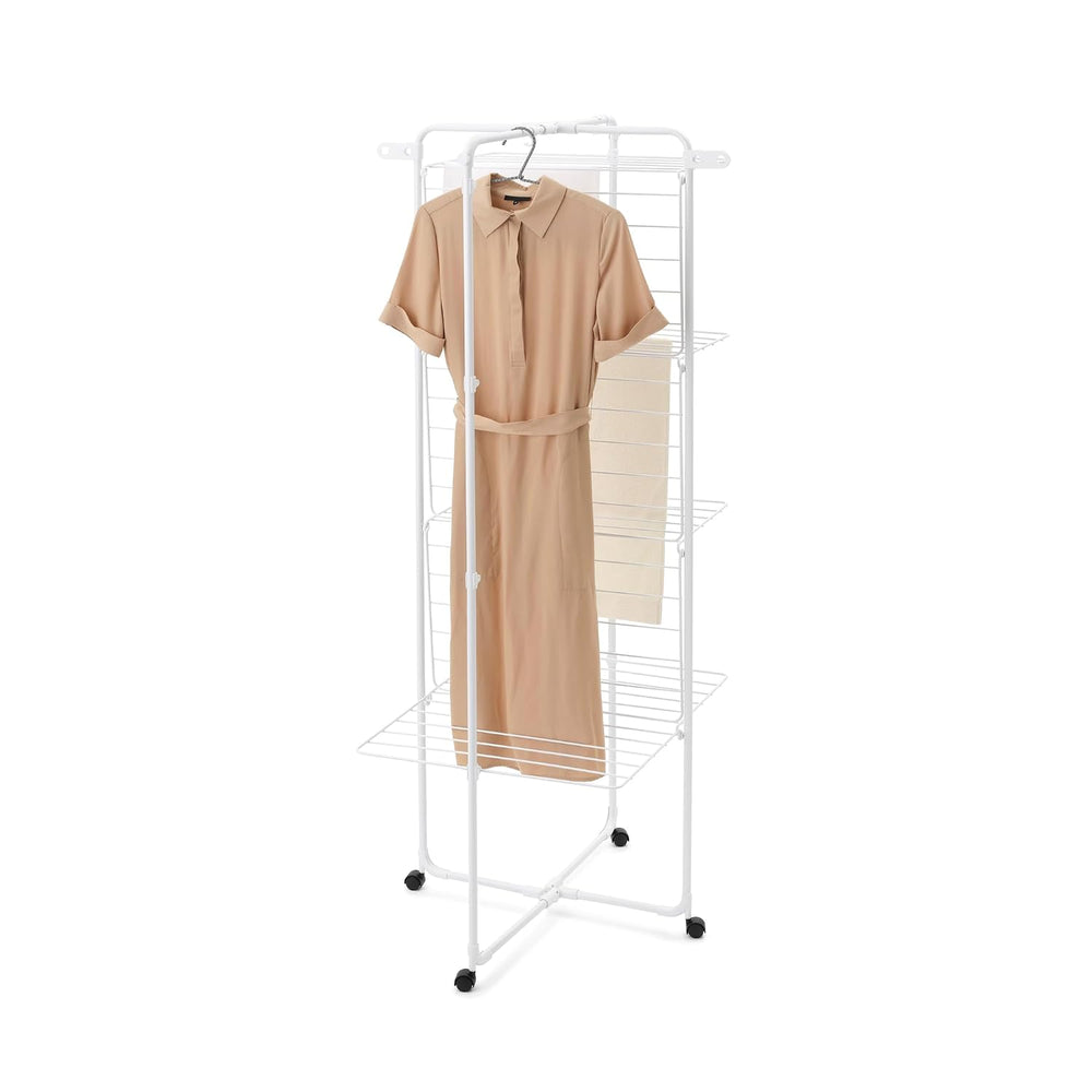 Brabantia HangOn Tower Clothes Drying Rack with Wheels | 98ft (30m) | White |...