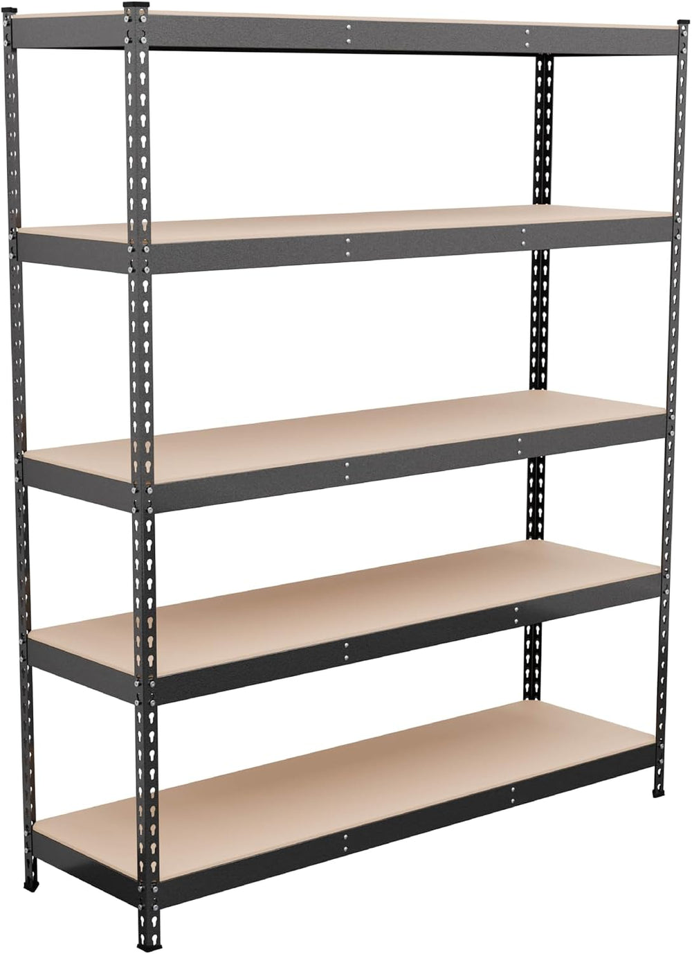 MonsterRAX 5-Tier Garage Shelving Unit 18x60x72, Steel Storage Rack, Gray