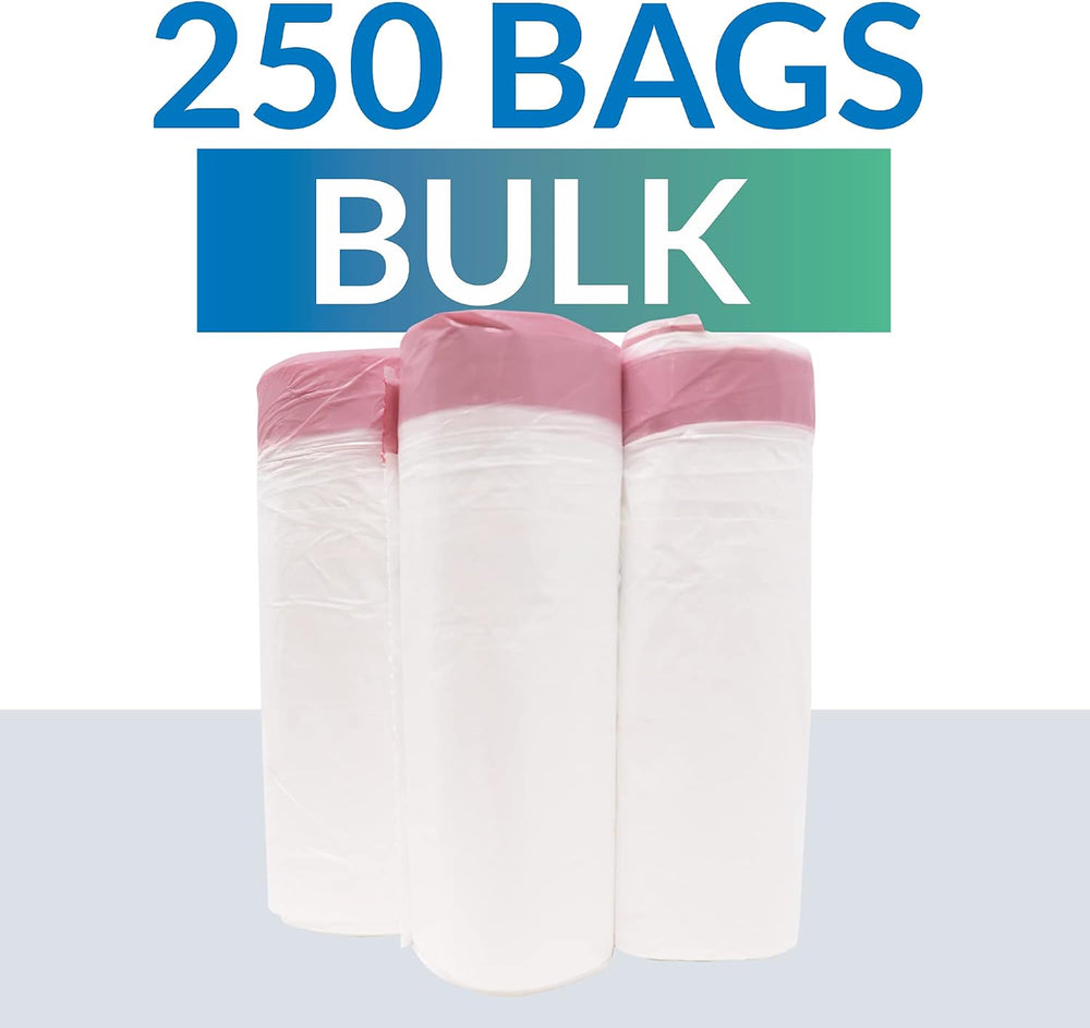 6-10 Gallon Trash Bags Drawstring | 250 Count | 22"x23" | 6, 8, 10 ...