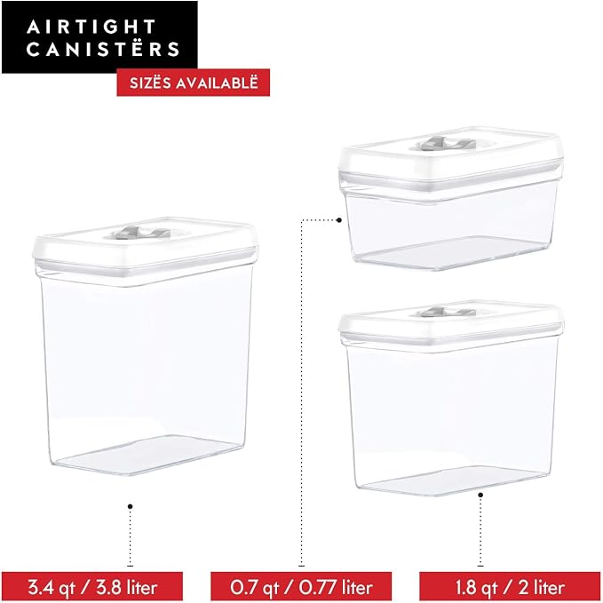 DWËLLZA KITCHEN Large Airtight Food Storage Containers (4 Pc)