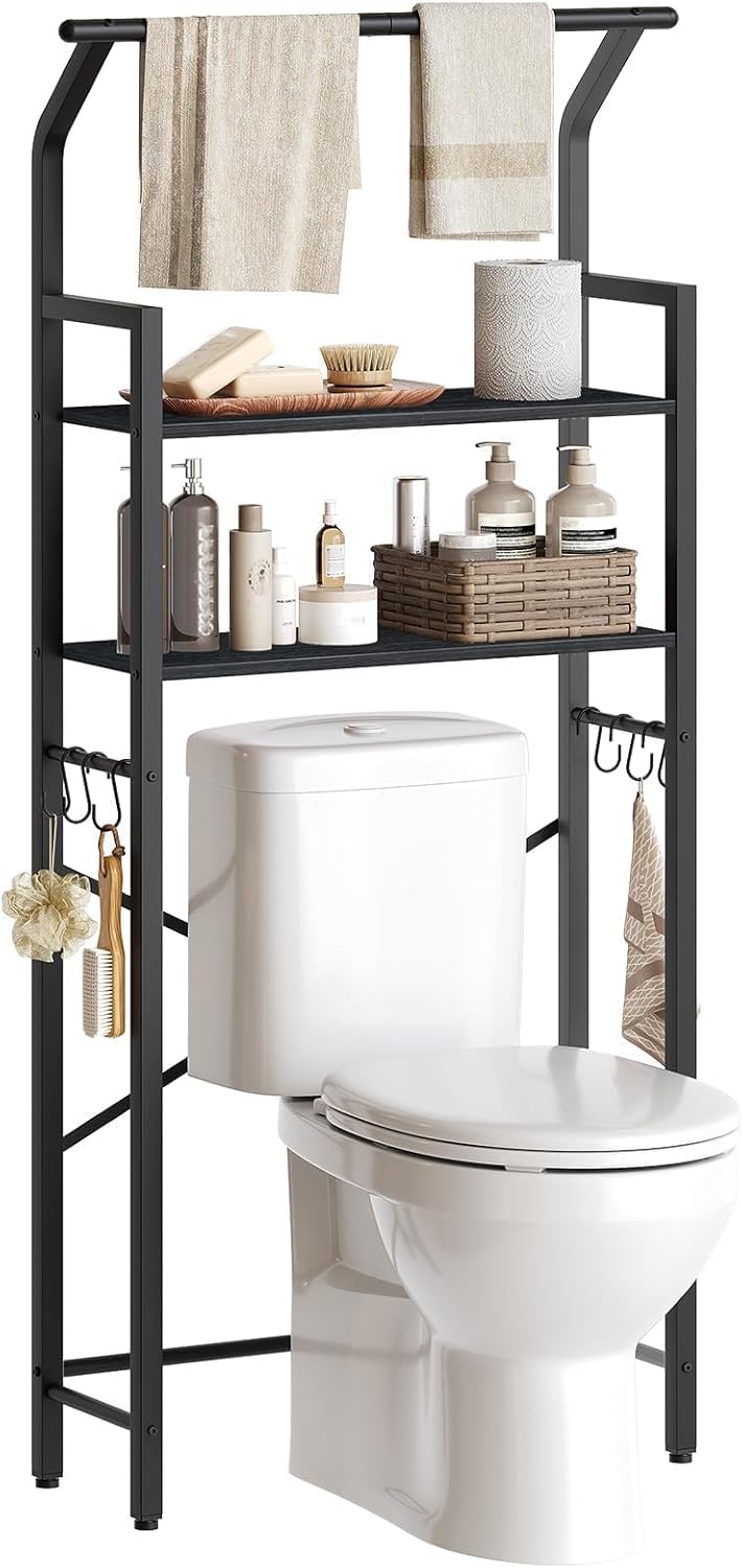 2-Tier Over The Toilet Storage, Multifunctional Vertical Over Toilet Bathroom...