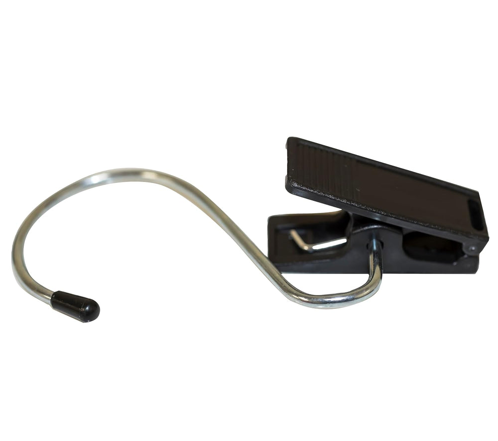 NAHANCO Hang-All Black Plastic Clip with Chrome Hook, 4.5", 100 Pack