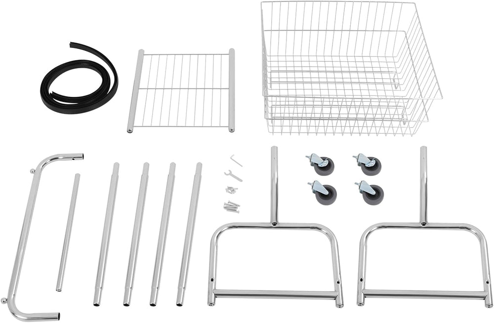 Heavy Duty Steel Wire Laundry Cart,Laundry Basket With Wheels,Commercial Laun...