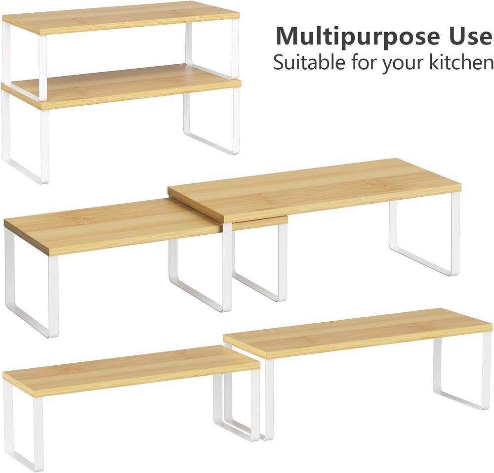 NEX Kitchen Cabinet and Counter Shelf Organizer, Stackable & Expandable, ...