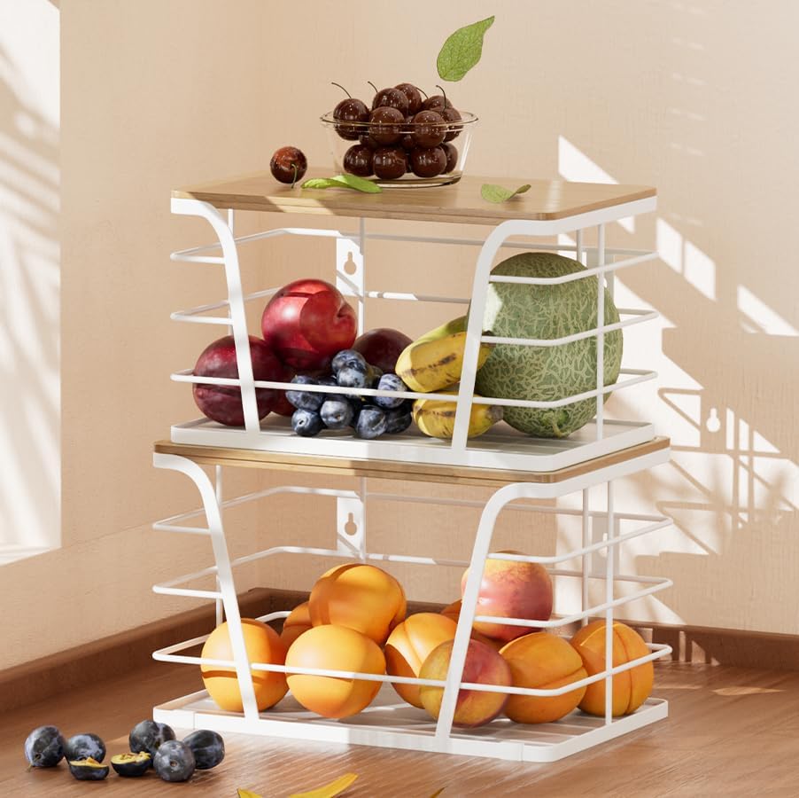 TIDIIABODE 2 Pack Kitchen Organization for Onions,Potatoes - Fruit Basket for...
