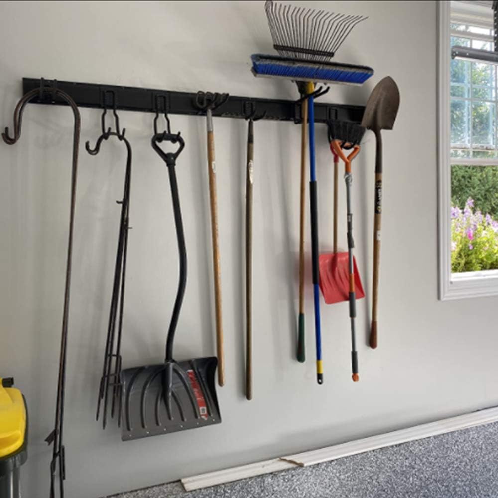 Tool Storage Rack, Garden Tool Organizer Wall Mount with 9 Hooks