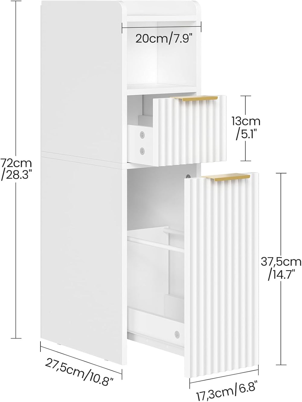 CHOEZON Slim Bathroom Storage Cabinet, Bathroom Organizer with 2 Drawers