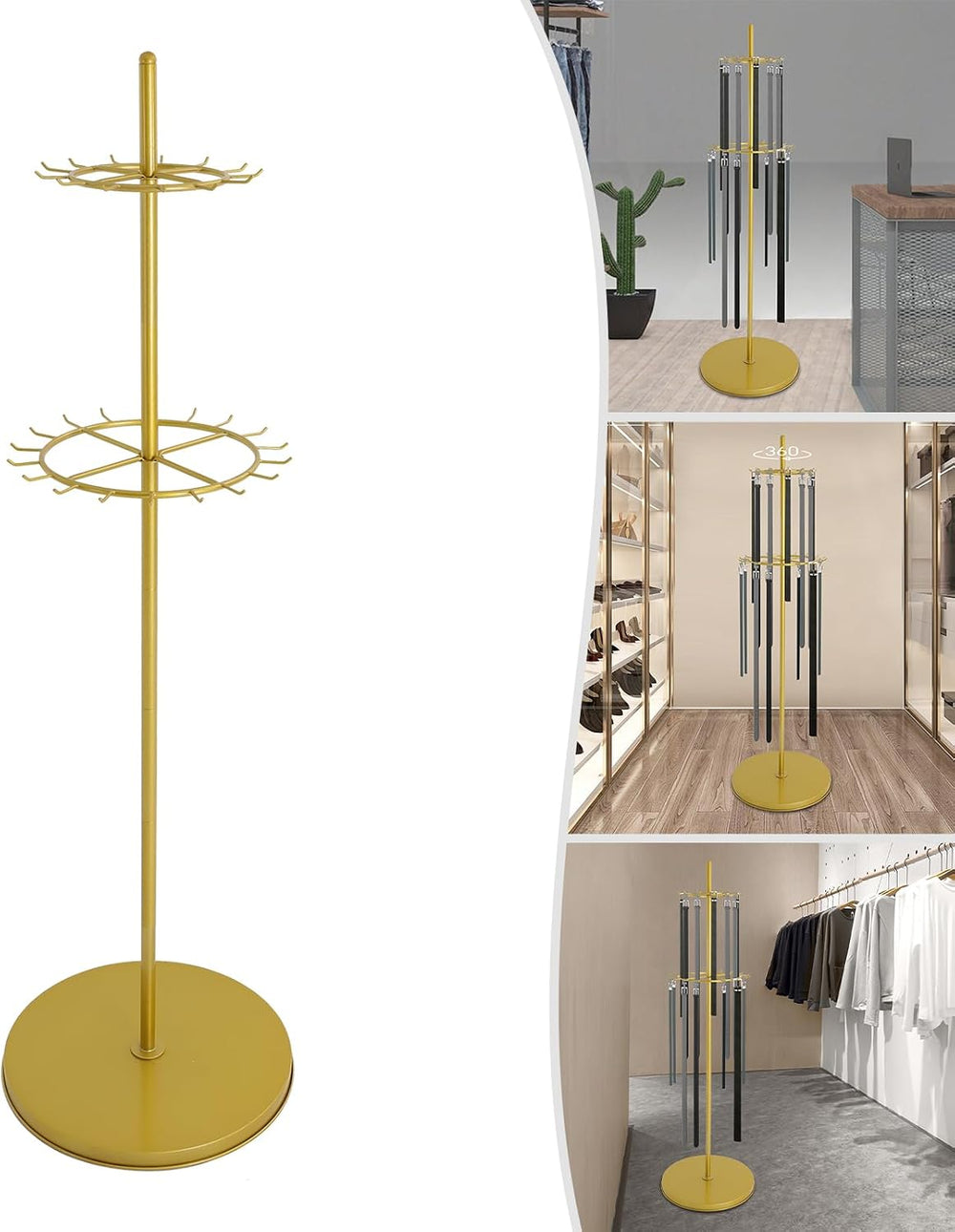 Floor Standing Belt Display Rack , 66in Height Display Stands for Belts