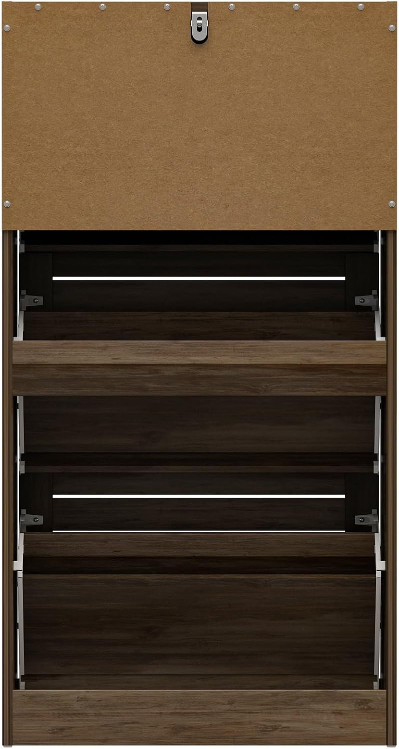 FUFU&GAGA Wood Shoe Cabinet with 3 Flip Drawers for Entryway, Narrow Shoe...