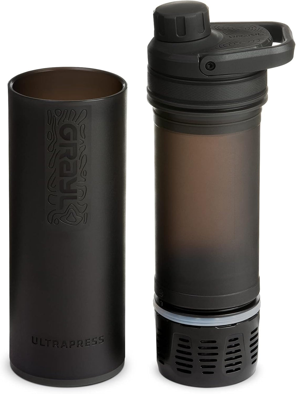GRAYL UltraPress 16.9 oz Water Purifier & Filter Bottle, Covert Black