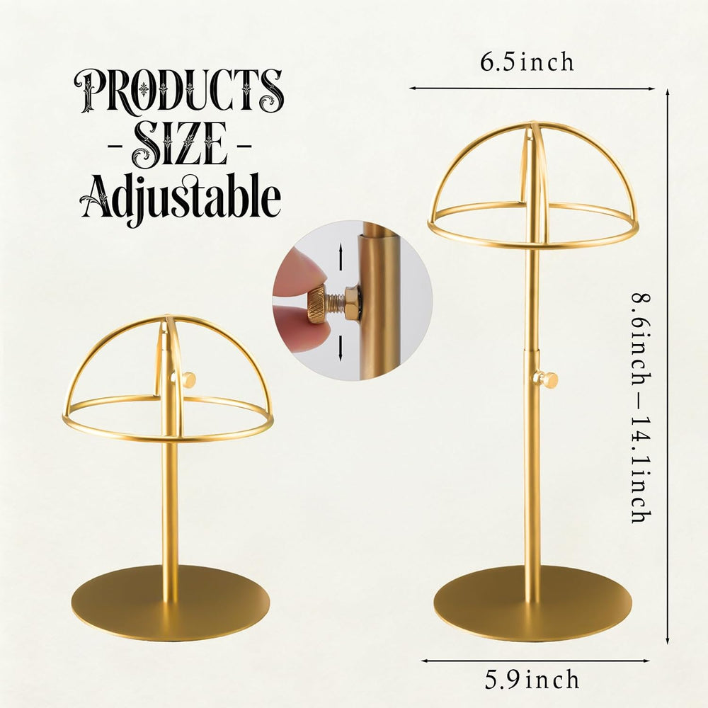 Hat Display Stand 2PCS Stainless Steel Brushed Nickel Titanium Hat Stand Meta...
