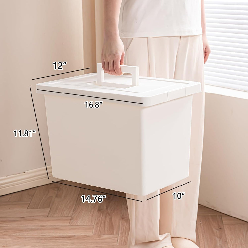 4-Pack 27 Quart Stackable Storage Bins with Lids ,With handle