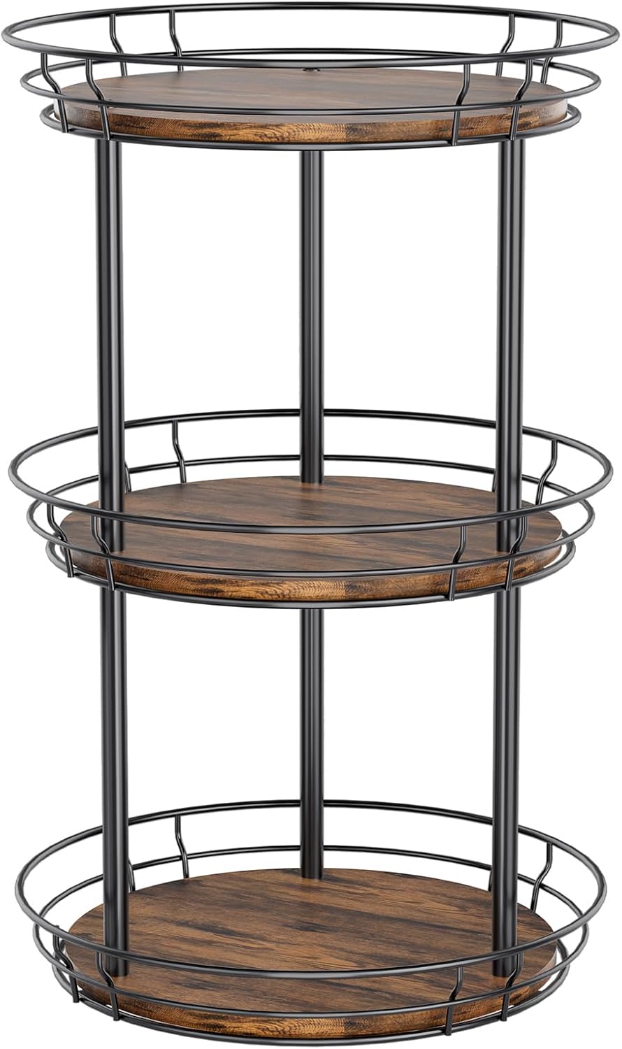 LAMU 3 Tier Lazy Susan Turntable Rotating Spice Rack Organizer for Cabinet